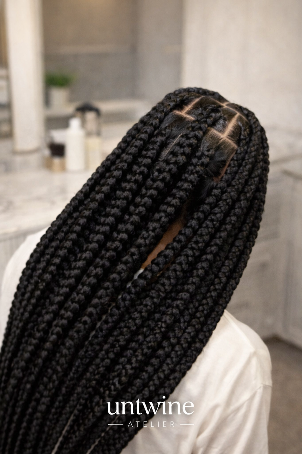 Box braids close-up